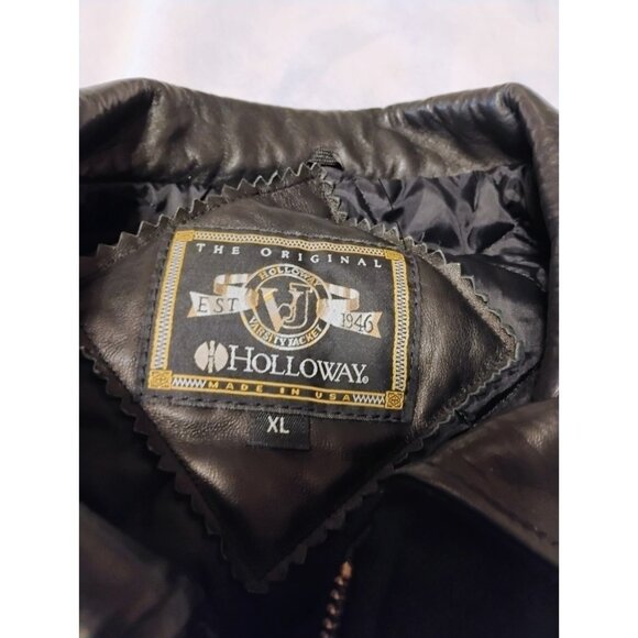 The Original HOLLOWAY Varsity Jacket Size XL Letterman Leather Wool Quilted - Picture 5 of 9